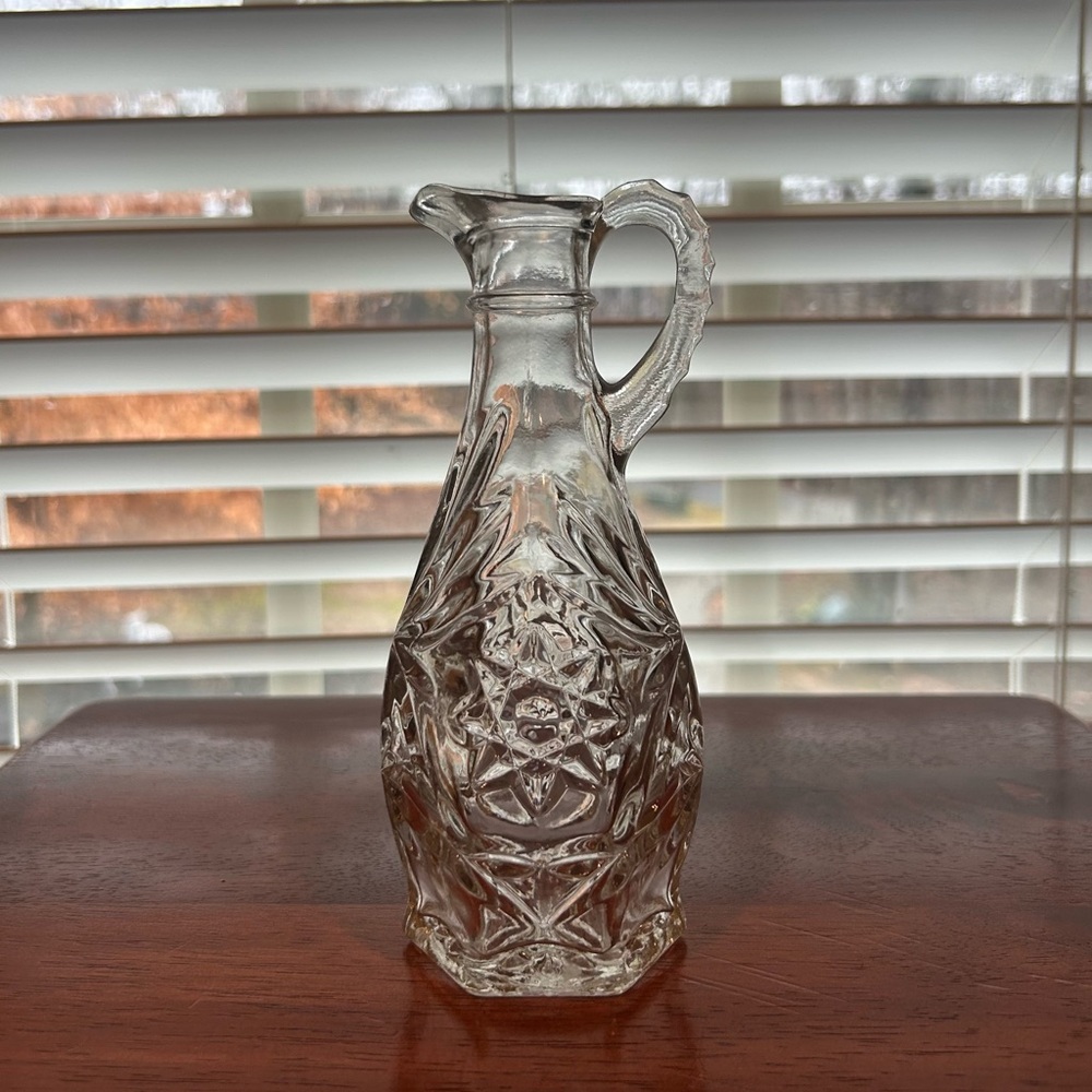 Vintage Anchor Hocking Star of David Pattern Glass Cruet
